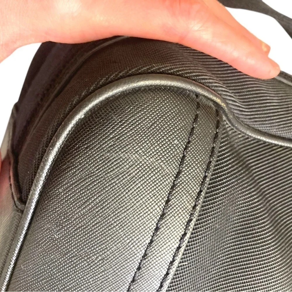 Burberry Black nylon & leather laptop briefcase Messenger Bag